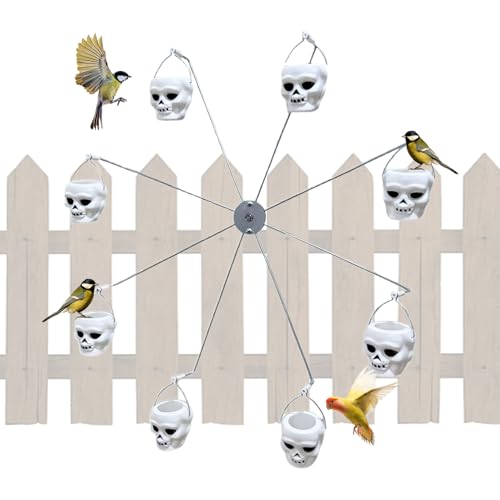 Yplkm Riesenrad Vogelfutterspender mit Eimern | Kolibri Futterstation Für Draußen - Halloween-Futterspender mit 8 Eimern für Zeisige, Spatzen und Schwalben für Balkon, Terrasse, Garten und Hinterhof von Yplkm