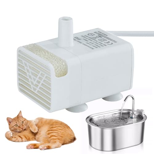 Yplkm Tier Trinkbrunnen Pumpe,Ersatzpumpe Für Trinkbrunnen - Leiser Tauchmotor Für Den Gebrauch In Wohnungen, Während Reisen, Im Außenbereich, An Haustierstationen Und Im Zuhause von Yplkm