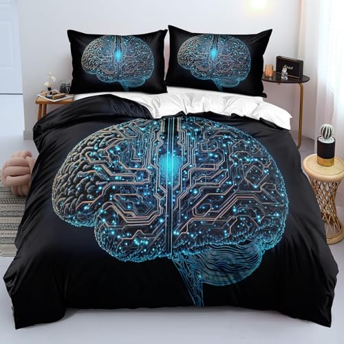 Ypthriline Bettwäsche 155x220 Gehirn Bettbezug 3D Modern Bettbezug Mikrofaser 3teilig - 1 Warmes Weiche Bettwäsche 155x220 cm + 2 mit Reißverschluss Kissenbezüge 80x80 cm Ypthriline Bettwäsche 155x220 Gehirn Bettbezug 3D Modern Bettbezug Mikrofaser 3teilig - 1 Warmes Weiche Bettwäsche 155x220 cm + 2 mit Reißverschluss Kissenbezüge 80x80 cm von Ypthriline
