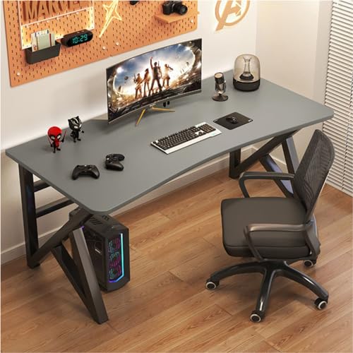 Yqyc Gamingtisch, Großer K-Rahmen, Gaming Schreibtisch, Schreibtisch aus Holz, für Spiele, Lernen, Büro und Schreiben (Color : Grau, Size : 100cm/39.4'') von Yqyc