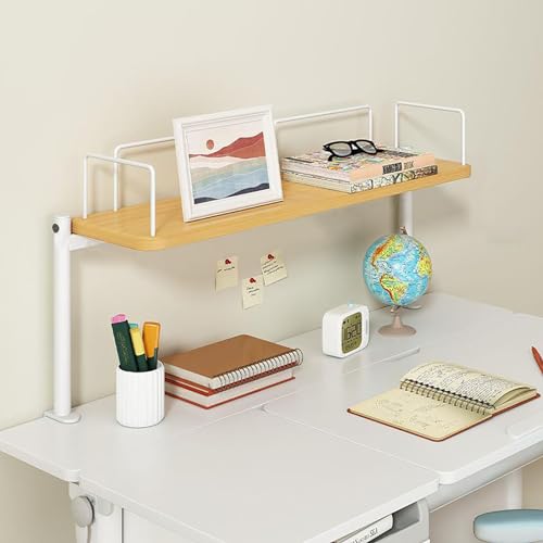 Yqyc Schreibtisch Regal, Schreibtisch Organizer, Metall Schreibtischverlängerungs Beistelltisch, für Desktop Zubehör, Büroorganisation(Color:Natural,Size:L-100CM) von Yqyc