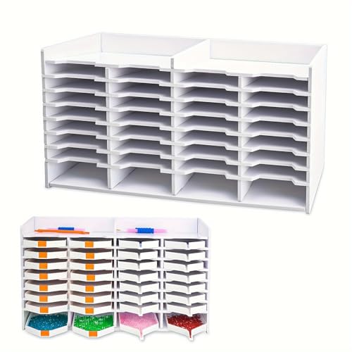 Yrangee Diamant Maltablett Organizer Mit 32 Schlitz Diamant Maltablett Turm PVC Diamant Maltablett Turm Aufbewahrungshalter Für Die Organisation von Diamant Malwerkzeugen DIY Nail Art, Schmuck von Yrangee