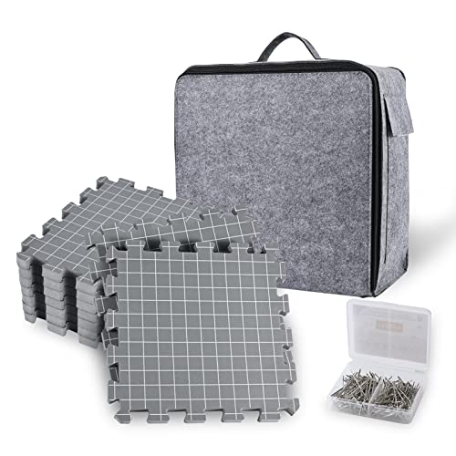 Yrangee Spannmatten Stricken mit Raster,Extra Dicken Blocking Matte 9 Stück Blockierbrettern für Stricken Häkeln Lace, 150 T-Nadeln und Stautasche Yrangee Spannmatten Stricken mit Raster,Extra Dicken Blocking Matte 9 Stück Blockierbrettern für Stricken Häkeln Lace, 150 T-Nadeln und Stautasche von Yrangee