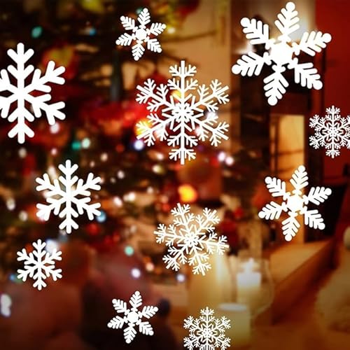 Weihnachten Fenster Aufkleber Schneeflocke Selbstklebend Fensterbilder Weiße Weihnachten Fensteraufkleber Schneeflocke Fensterdeko PVC Weihnachten Schneeflocke Fenstersticker für Winter Weihnachten von Yrendenge