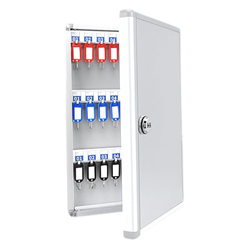 YsXoWiui Schlüsselkasten Wandmontage Aufbewahrungsbox Organizer mit Haken Abschließbarem Schloss Aus Aluminiumlegierung Und Faserplatte für Hotels Büros Mietv, 48 Schlüsselposition von YsXoWiui