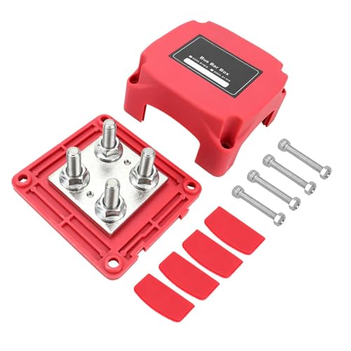 YsXoWiui Stromverteilerblock Batterieklemme Und Sammelschienen Anschlussblock Als Klemmenblock mit 400A Nennstrom Und 48V Spannung mit Seitenfenstern für Sola, Rot YsXoWiui Stromverteilerblock Batterieklemme Und Sammelschienen Anschlussblock Als Klemmenblock mit 400A Nennstrom Und 48V Spannung mit Seitenfenstern für Sola, Rot von YsXoWiui