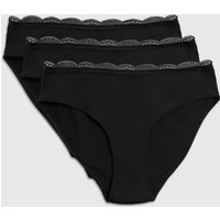 YSABEL MORA Midislip "BASIC COLLECTION COTTON WITH LACE", (3er Pack), mit bedecktem Schnitt und feiner Spitze von Ysabel Mora