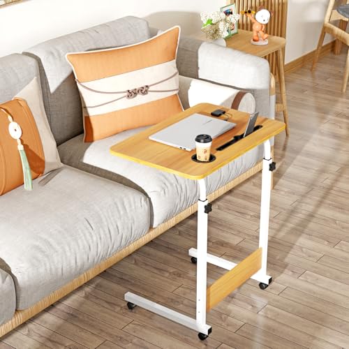 Ysgwsg Laptoptisch Höhenverstellbar 62-85cm, Computertisch Mit Rollen, Pc Tisch, Höhenverstellbarer Schreibtisch Klein Geeignet für Home-Office, Wohnzimmer. (Holz-o, 60x40x62cm) von Ysgwsg