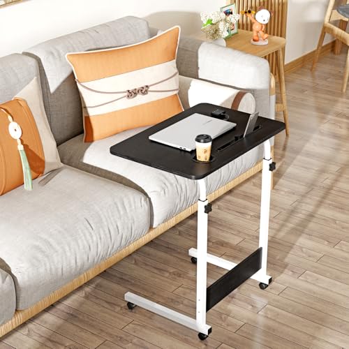 Ysgwsg Laptoptisch Höhenverstellbar 62-85cm, Computertisch Mit Rollen, Pc Tisch, Höhenverstellbarer Schreibtisch Klein Geeignet für Home-Office, Wohnzimmer. (Schwarz-o, 60x40x62cm) von Ysgwsg