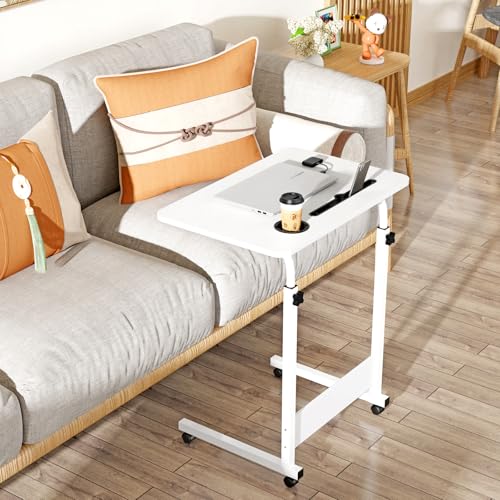 Ysgwsg Laptoptisch Höhenverstellbar 62-85cm, Computertisch Mit Rollen, Pc Tisch, Höhenverstellbarer Schreibtisch Klein Geeignet für Home-Office, Wohnzimmer. (Weiß-o, 60x40x62cm) von Ysgwsg