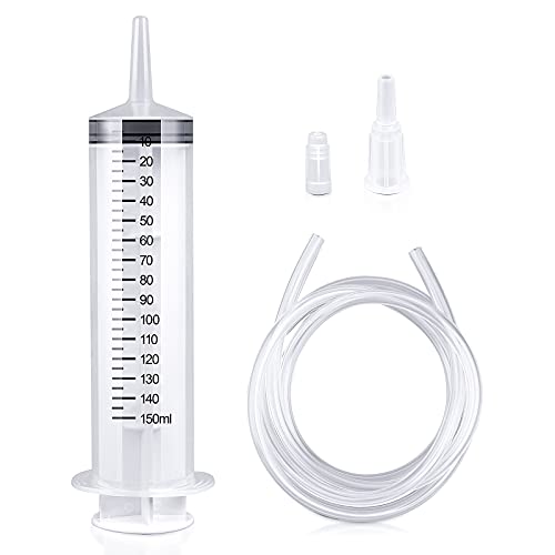150/250/350/550ml Spritze mit Kunststoffrohre Wiederverwendbare Kunststoffspritze für Öl- oder Leimapplikatoren, Experimente, Pet Fütterung, Indust（150ml） von Ysimple