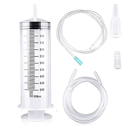 150/250/350/550ml Spritze mit Kunststoffrohre Wiederverwendbare Kunststoffspritze für Öl- oder Leimapplikatoren, Experimente, Pet Fütterung, Indust（550ml） von Ysimple