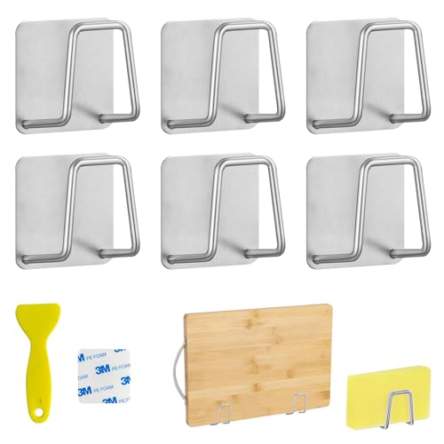 Ysimple 6 Stück Schwammhalter Küche - Selbstklebend Schwamm Halter Klebeschwammhalter Klebend Ohne Bohren, Selbstklebend Sponge Holder Kitchen Sink Wasserdicht für Die Aufbewahrung In Küche Und Bad von Ysimple