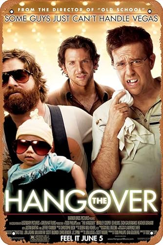 Blechschild, Vintage-Stil, The Hangover"-Filmposter, Geschenk, Wanddekoration, Kunst für Geschenk, Film, TV, Karaoke, Männerhöhle, Musikbars, Restaurants, Cafés, Bar, Club, Pubs, 20,3 x 30,5 cm, von Ysirseu