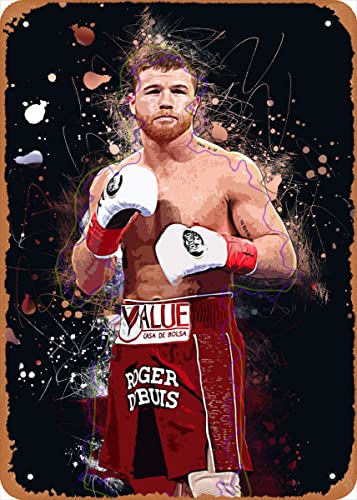 Canelo Alvarez Metall-Blechschild 20,3 x 30,5 cm Boxkunst Vintage Poster Männerhöhle Deko von Ysirseu