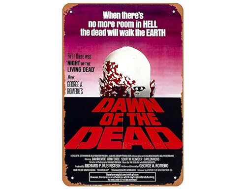 Dawn of the Dead Filmposter Druck – 1978 – Horror – ein (1) Blatt Kunstwerk Blechschild für Wanddekoration Metallschilder Wohnzimmer, Büro, Studentenwohnheim, Fitnessstudio oder Büro, 20.3x30.5 cm von Ysirseu