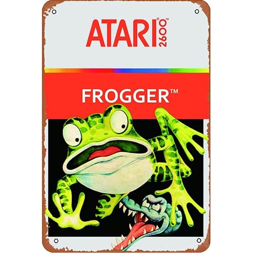 Frogger Old Classic Retro Games Poster Metall Blechschild Wandkunst Bauernhaus Schild Dekor Geburtstag Hochzeit Geschenk Home Bar Dekoration Blechschild 30,5 x 20,3 cm von Ysirseu