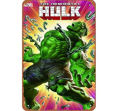 Immortal Hulk #38 Comics Poster Retro Metall Blechschild Wand Home Wall Art Metall Blechschild Höhle Bar Club Home Wandkunst Metall Blechschild 20,3 x 30,5 cm von Ysirseu