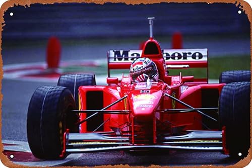 Michael Schumacher, Ferrari F310B Lustiges Kunst-Metall-Blechschild, 20,3 x 30,5 cm, Innen- und Außenbereich, Wanddekoration von Ysirseu