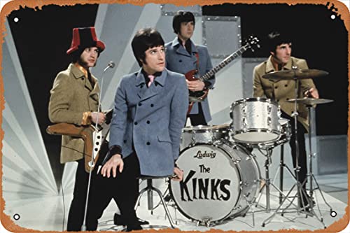 Musik-Metallschilder im Vintage-Stil, The Kinks Rockstar, Prominente und Musiker, Wandkunst, Retro-Dekoration, Blechschild, 20,3 x 30,5 cm von Ysirseu