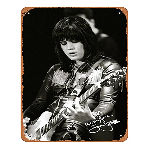 Vintage Blechschild Joan Jett vorsigniert Fotodruck Poster Musical Bar Pub Cafe Wand Küche Bathroo Poster Karaoke Retro Dekor Kunst 20,3 x 30,5 cm Film und Fernsehen Metall Blechschild von Ysirseu