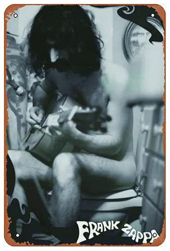 Ysirseu Frank Zappa Crappa Gitarre Lustige Kunst Metall Blechschild 20,3 x 30,5 cm Bar Pub Indoor Outdoor Wanddekoration Geschenke für Mann von Ysirseu