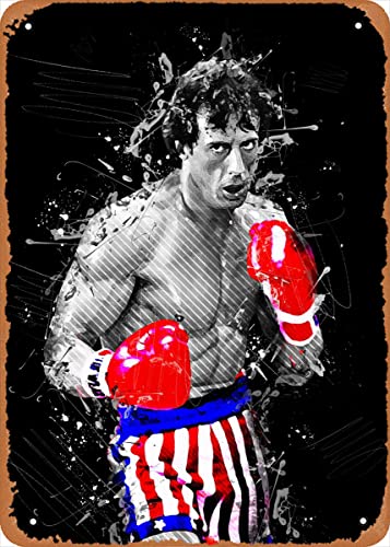 Ysirseu Rocky Balboa Metall-Blechschild 20,3 x 30,5 cm Rocky Balboa Vintage Poster Männerhöhle Deko von Ysirseu