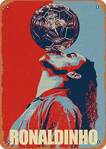 Ysirseu Ronaldinho Metall-Blechschild 20,3 x 30,5 cm Sport Hopestyle Vintage Poster Man Cave Dekorativ, 20,3 x 30,5 cm von Ysirseu