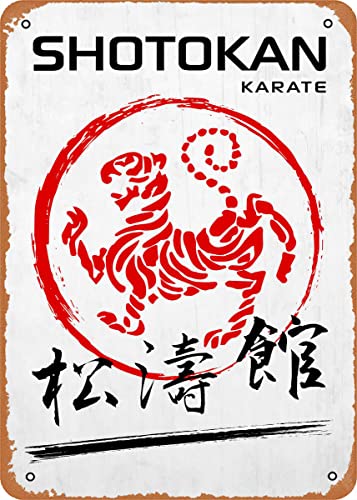 Ysirseu Shotokan Karate Metall-Blechschild 20,3 x 30,5 cm Martial Arts Vintage Poster Männerhöhle Deko von Ysirseu