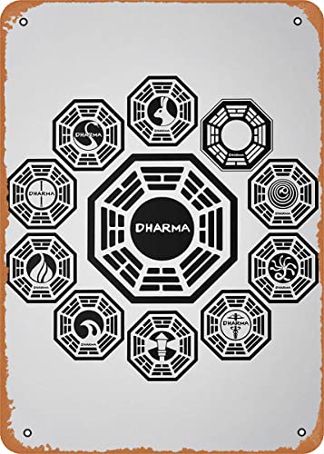 Ysirseu Vintage Lost Poster Dharma Initiat Filme 20,3 x 30,5 cm Metallschild Retro Wanddekoration von Ysirseu