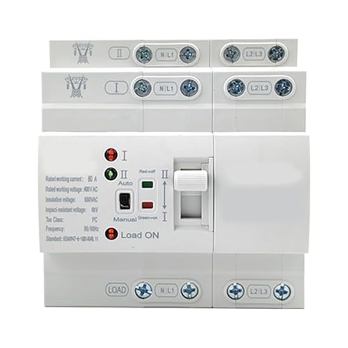 63A Automatischer Transferschalter, Transferschalter DIN-Schiene ATS Dual Power Automatischer Transferschalter Elektrische Wahlschalter für Unterbrechungsfreie (4P 63A) von Ysislybin