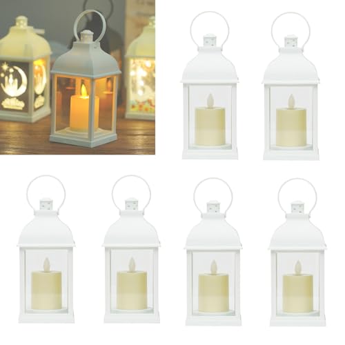 6er Set LED Laterne Deko, Hochzeit Tischdeko Laterne mit Flackernder LED Kerze, Batteriebetrieb Aufhängen Wohndekoration für Innen & Außen Wohnzimmer Party Deko Weihnachten Garten Balkon 6er Set LED Laterne Deko, Hochzeit Tischdeko Laterne mit Flackernder LED Kerze, Batteriebetrieb Aufhängen Wohndekoration für Innen & Außen Wohnzimmer Party Deko Weihnachten Garten Balkon von Ysislybin