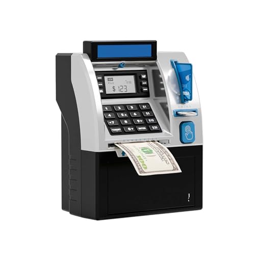 ATM Spardose, Mini Geldautomaten Sparschwein Geldbank Geldautomat Elektronische Spardose für Münzen und Scheine Sparschwein Tresor Kleingeld Aufbewahrung mit Debitkarte Piggy Bank Saving Box von Ysislybin
