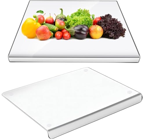 Acrylic Cutting Board, Acryl Durchsichtig Schneidebrett Mit Anschlagkante 42.5 X 32.5 cm Transparentes Acryl-Schneidebrett Rutschfest Schneidematten 5mm Clear Küchenbrett Countertop Protector von Ysislybin