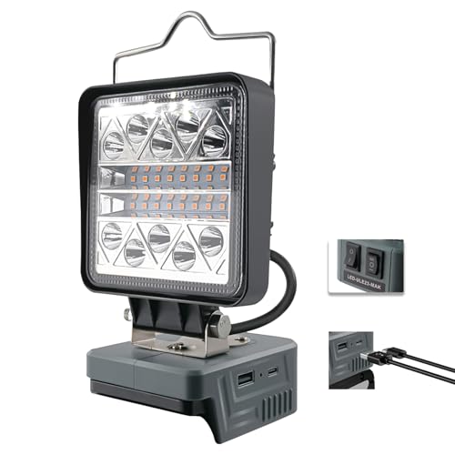 Akku Lampe Für Einhell, 180° Drehbarer LED Strahler 6 Modi Helligkeit, Akku Scheinwerfer mit USB, Flutlichter Baustellen Lampe Für Autoreparatur Heimbeleuchtung Camping, 18V,16W 1800LM Akku Lampe Für Einhell, 180° Drehbarer LED Strahler 6 Modi Helligkeit, Akku Scheinwerfer mit USB, Flutlichter Baustellen Lampe Für Autoreparatur Heimbeleuchtung Camping, 18V,16W 1800LM von Ysislybin