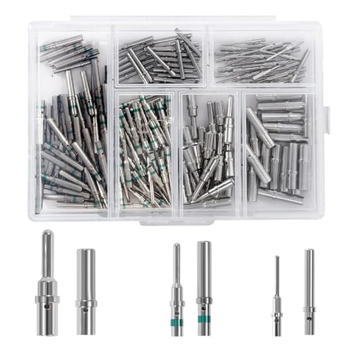 Deutsch Kontakt Kit, 180-teiliges Terminal Pins mit 20 Paare der Größe 12, 35 Paare der Größe 16, 35 Paare der Größe 20, Klemmenblöcke aus Kupferlegierung für DTM DT HD10 HDP20 HD30 DTP DTHD Serien von Ysislybin