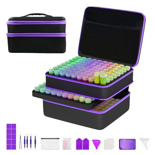 Diamond Painting Koffer, 240 Stück Diamant Painting Aufbewahrungsbox mit Koffer Trichter Stickers, 5D Diamond Painting Zubehör Boxen für Diamant Malerei Zubehör Organizer Diamond Painting Koffer, 240 Stück Diamant Painting Aufbewahrungsbox mit Koffer Trichter Stickers, 5D Diamond Painting Zubehör Boxen für Diamant Malerei Zubehör Organizer von Ysislybin
