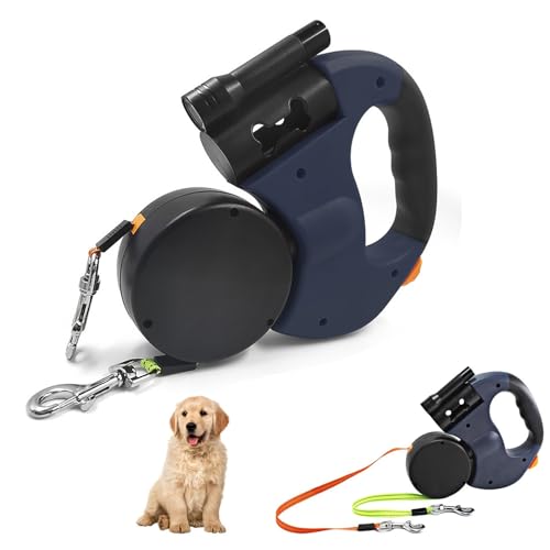 Doppelte Einziehbare Hundeleine für 2 Hunde - 3M Flexible Doppelleine Mit LED Licht - Ausziehbare Leine für Kleine und Mittelgroße Hunde von Ysislybin