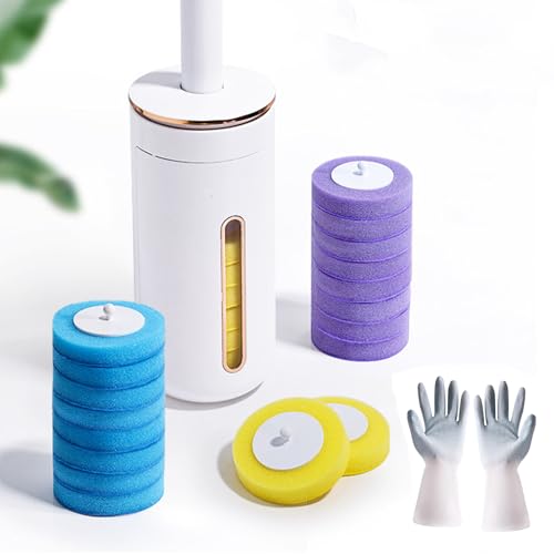Ysislybin Einweg-Toilettenbürste mit Halter, 24 Austauschbare Toilettenbürstenköpfe, Reinigungssystem für Toilette, Waschbecken, Spiegel, Boden, Weiß, ABS, Schwamm Ysislybin Einweg-Toilettenbürste mit Halter, 24 Austauschbare Toilettenbürstenköpfe, Reinigungssystem für Toilette, Waschbecken, Spiegel, Boden, Weiß, ABS, Schwamm von Ysislybin