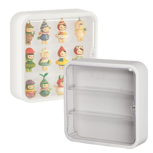 Figuren Vitrine Hängend, Hängevitrine Aufbewahrungsschrank mit Magnettür 3 Schicht Figuren Vitrine Staub und Feuchtigkeitsbeständig für Lego Minifiguren Miniaturmodelle von Autos Pop Figur von Ysislybin