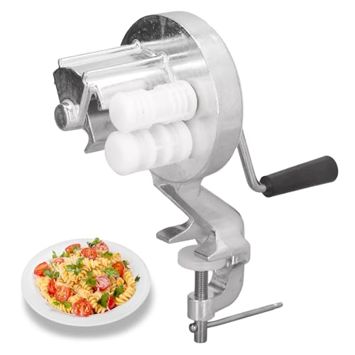 Manuelle Nudelmaschine, Cavatelli Maker Maschine, Edelstahl Manuelle Nudelmaschine mit Handkurbel und Tischklemme, Nudelpresse aus Aluminiumlegierung geeignet für die Heimküche von Ysislybin