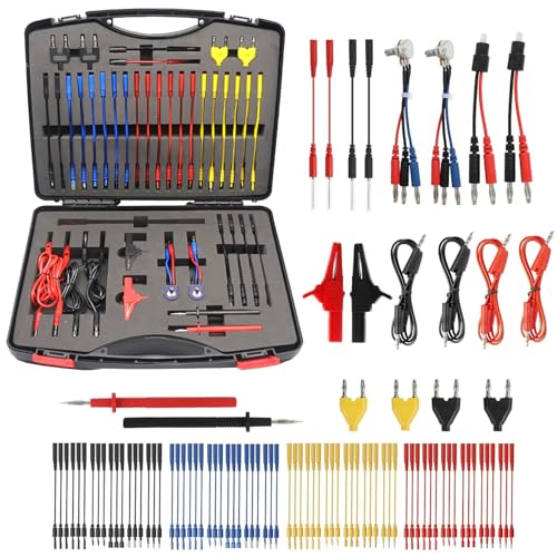 Messleitungen Prüfkabel Kits, 92tlg Multimeter Messleitungen Set,Kabelkoffer Prüfkabel Prüfspitzen für KFZ Fehlerdiagnose,Test Lead Kit,Fehlerdiagnose Testkabel Werkzeugkoffer Kabelsatz für Multimeter von Ysislybin