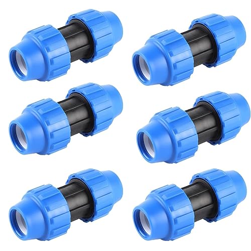 PP-Fitting, 6 Stück PP-Fitting Verschraubung für PE Rohr 25mm PE Rohr Verschraubung Kunststoff PP Kupplung,PP Kupplung 25mm Verschraubung von Ysislybin