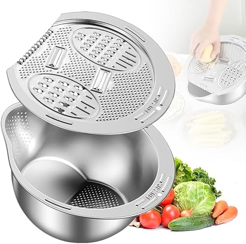 Reissieb Edelstahl Reis Waschschüssel Multi-functional Siebkorb mit Seitlichen Abtropfflächen und Gemüseschäler, Küchensiebkorb mit Ausgießer für Quinoa Obst Nudeln Gemüse Linsen Bohnen Müsli Reissieb Edelstahl Reis Waschschüssel Multi-functional Siebkorb mit Seitlichen Abtropfflächen und Gemüseschäler, Küchensiebkorb mit Ausgießer für Quinoa Obst Nudeln Gemüse Linsen Bohnen Müsli von Ysislybin