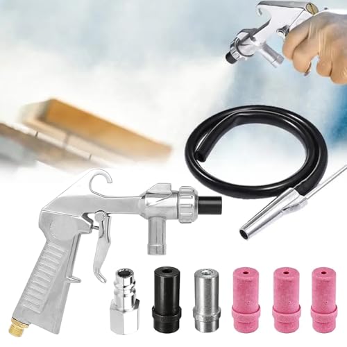 Sandstrahlpistole Druckluft Set, Sandstrahlen Pistole Kit mit 1m Gummischlauch,Sandblaster mit Düsen Verschiedener Kaliber,für Sandstrahlgerät für Professionelle und Heimwerkerprojekte von Ysislybin