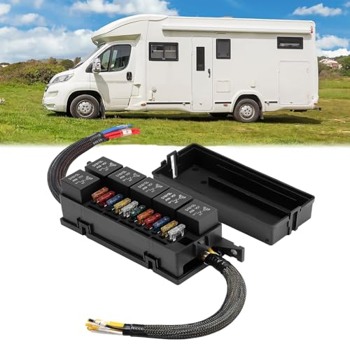 Sicherungskasten, 12V KFZ Sicherungs- und Relaisbox, Vorverdrahteter Automotive Sicherungshalter Mit 5-Pin-Relais 4-Pin-Relais 6 ATC/Flachsicherung Universal von Ysislybin