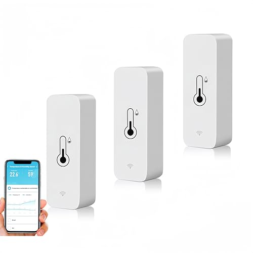 Smarte WiFi Thermometer Hygrometer, Bluetooth Innen und Außentemperatur und Feuchtigkeitssensor für Zuhause Iideal für die Verwendung mit Ihrem Luftbefeuchter Entfeuchter Klimagerät von Ysislybin