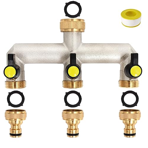 Wasserabscheider, 3-Wege Messing Wasserhahn Verteiler 3er Verteiler 3/4" Adapter 1/2" mit Kugelhahn Einsetzbar In Gärten Garagen Und überall Dort Wo Eine Ausreichende Bewässerung Erforderlich Ist Wasserabscheider, 3-Wege Messing Wasserhahn Verteiler 3er Verteiler 3/4" Adapter 1/2" mit Kugelhahn Einsetzbar In Gärten Garagen Und überall Dort Wo Eine Ausreichende Bewässerung Erforderlich Ist von Ysislybin