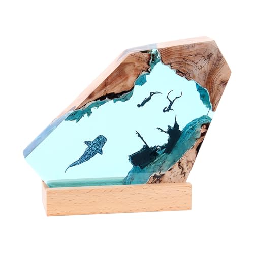 Ysislybin Harz Ozean Nachtlicht, Taucher Walhöhle Ozeanlampe Kunstharz Holz Nachttischlampe Schreibtischkunst Ornamente LED Tischlampe USB Aufladen Harz Holz Licht Nachttischlampe Kunstornamente Ysislybin Harz Ozean Nachtlicht, Taucher Walhöhle Ozeanlampe Kunstharz Holz Nachttischlampe Schreibtischkunst Ornamente LED Tischlampe USB Aufladen Harz Holz Licht Nachttischlampe Kunstornamente von Ysislybin