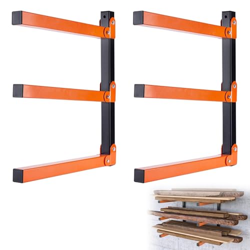Ysislybin Kragarmregal, 2 Stück Holzlagerungs-Metallregal Holzregal mit 3 Ebenen Wandregal Garage Werkzeug Wandhalterung Snowboard Storage Wandmontiertes Rack für Leiter Fahrrädern Holzlager Ysislybin Kragarmregal, 2 Stück Holzlagerungs-Metallregal Holzregal mit 3 Ebenen Wandregal Garage Werkzeug Wandhalterung Snowboard Storage Wandmontiertes Rack für Leiter Fahrrädern Holzlager von Ysislybin